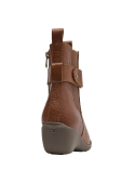 Botín Chelsea café para mujer, perfecto para mantener el confort y estilo en climas fríos.