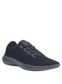 zapatilla azul casual de mujer, moderna y versátil, con malla ligera que permite ventilación adecuada y confort.