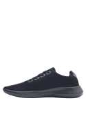 zapatilla azul deportiva de mujer, ideal para caminar largas distancias, con suela acolchada para mayor comodidad.