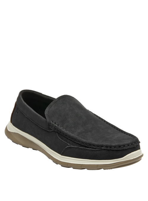 Zapato de cuero negro para hombre, estilo atemporal que combina con jeans o pantalones de vestir.