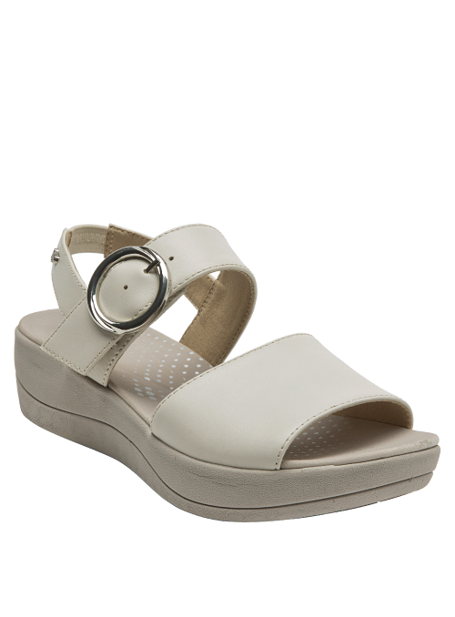 Sandalias de cuero crema para mujer 16 HRS - compra ahora