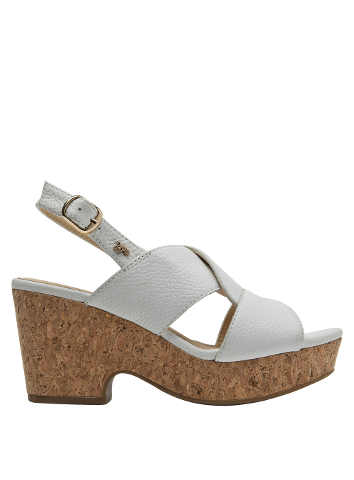 Sandalia de cuero blanco para mujer 16 HRS - Compra ahora