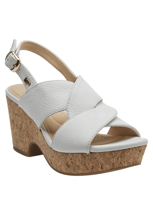 Sandalia de cuero blanco para mujer 16 HRS - Compra ahora