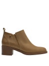 Botín de cuero camel, diseño clásico y sofisticado, cómodo para uso diario.