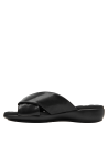 Sandalia de cuero negro, elegante y atemporal, ideal para uso diario.