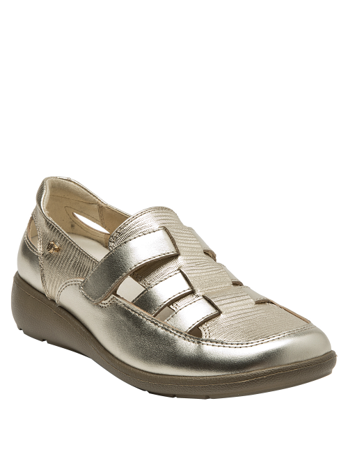 Zapatos de cuero dorado para mujer 16 HRS - Compra ahora