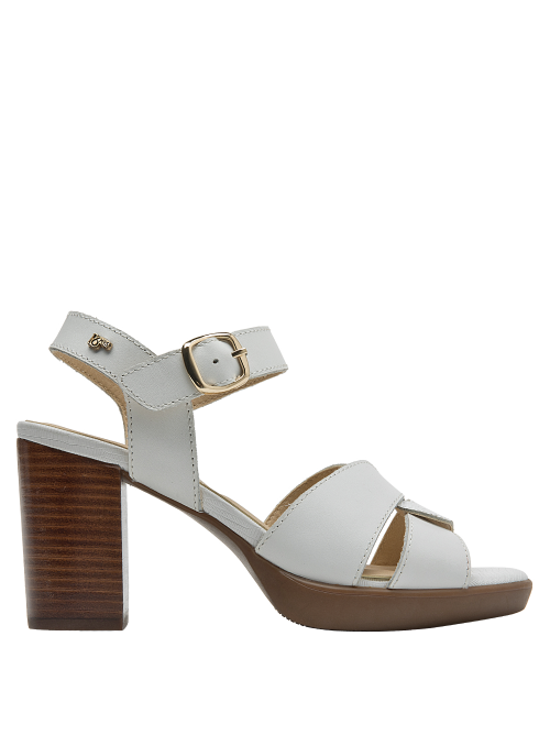 Sandalia de cuero blanco 16 HRS para mujer - Compra ahora