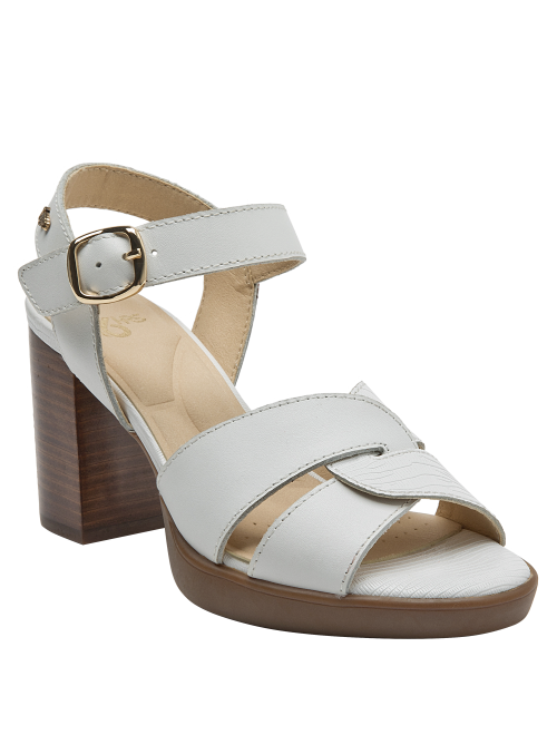 Sandalia de cuero blanco 16 HRS para mujer - Compra ahora