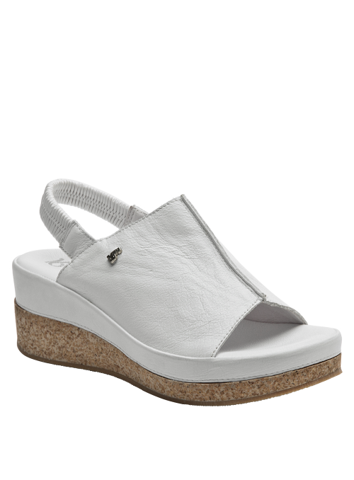 Sandalia de cuero blanco para mujer 16 HRS - Compra ahora