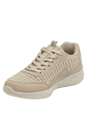 Zapatilla beige de mujer en material textil, estilo deportivo, ideal para eventos informales.