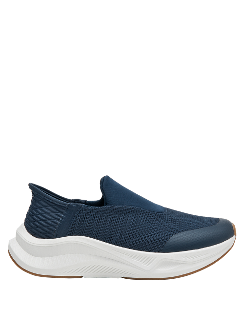 zapatilla azul marino slip-on de mujer, diseño moderno para uso diario y eventos informales