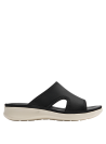 Sandalia negra deportiva de mujer para ocasiones informales, adecuada para primavera y verano.