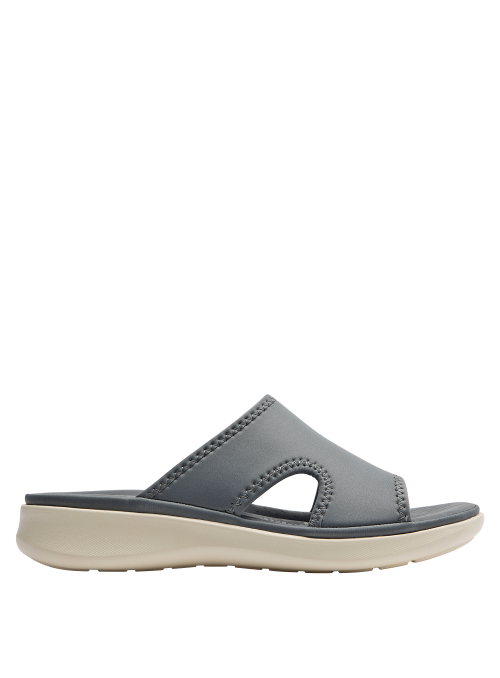 Calzado textil gris de mujer, diseño sobrio y moderno, ideal para ocasiones informales.