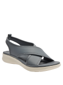 Sandalia gris oscuro versátil para mujer, perfecta para actividades casuales al aire libre.