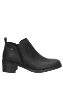 Botín de cuero negro para mujer, estilo casual chic, perfecto para múltiples ocasiones.