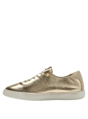 calzado de cuero dorado para mujer, ideal para ocasiones casuales con estilo glamuroso