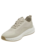 calzado deportivo casual beige con cordones a juego y suela ondulada