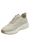 calzado deportivo casual beige con cordones a juego y suela ondulada