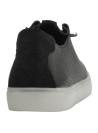 zapatilla negra de cuero texturizado para mujer, diseño deportivo elegante con cordones negros