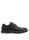 Zapato masculino de cuero negro, diseño atemporal con suela resistente, combina estilo y comodidad.