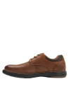 Zapato de cuero camel con acabado liso y brillante, perfecto para eventos semi-formales o reuniones de trabajo.