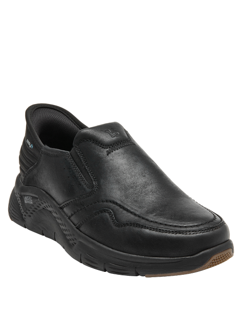 zapatilla elegante de cuero negro para hombre, sin elementos decorativos llamativos, tendencia minimalista