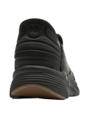zapatilla negra de cuero para hombre, diseño minimalista sin cordones, estilo casual cómodo y elegante