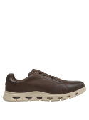 Calzado casual masculino de cuero, color moro con suela beige, perfecto para salidas informales.