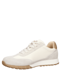 sutil zapatilla de mujer en color beige claro con suela de goma oscura y diseño athleisure moderno
