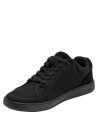 Zapato casual negro de cuero para hombre, líneas limpias y elegantes, adecuado para combinar con jeans.