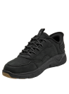 zapatilla masculina negra con ventilación de forro mesh, perfecta para un estilo casual diario