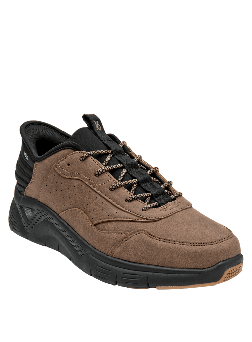 Zapatilla casual camel con forro de mesh que mejora la ventilación.