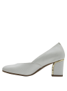 Calzado formal blanco de cuero para mujer con forro de microfibra.