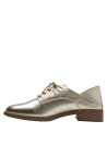 Zapato de cuero dorado para mujer, estilo oxford, con forro de microfibra suave.