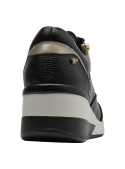 Zapatilla deportiva negra para mujer, textura suave y respirable, perfecta para la ciudad.
