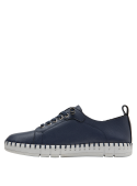 calzado casual azul de cuero para mujer, diseño versátil y cómodo, ideal para uso diario