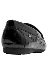 mocasines negros de cuero para mujer, con taco plano de 1.5 cm, cómodos para uso diario.