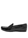 mocasines negros de cuero para mujer, diseño elegante, ideales para un look moderno y sofisticado.