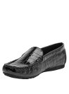 mocasines negros de cuero para mujer, estilo formal, perfectos para trabajo y ocasiones casuales.