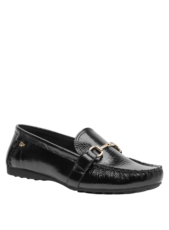 mocasín negro mujer diseño elegante para uso diario