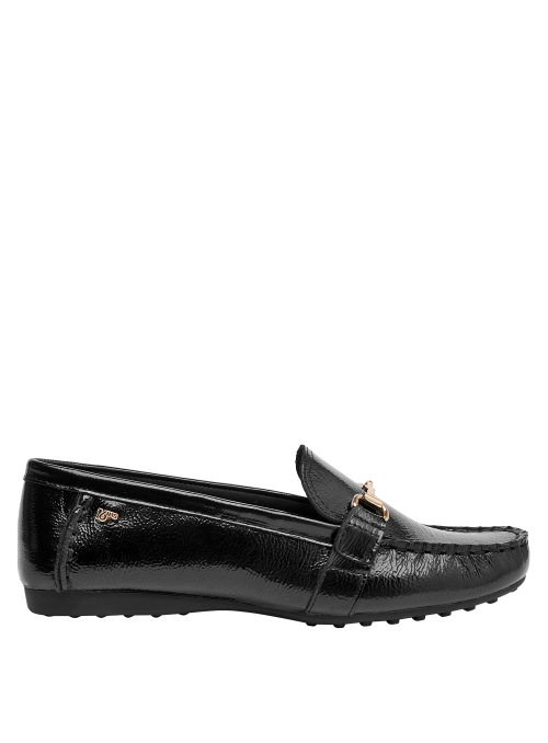 mocasín negro mujer diseño elegante para uso diario