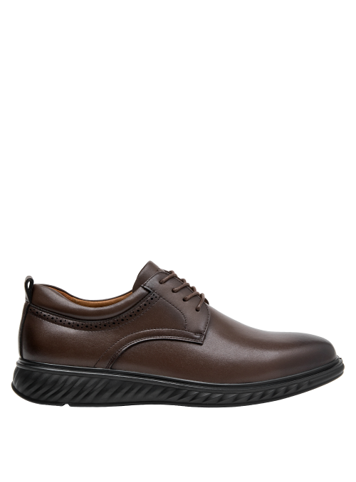 Zapatos de cuero café para hombre, diseño anatómico, perfectos para comodidad diaria en el trabajo.