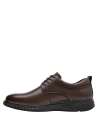 Calzado formal café para hombre, taco plano de 3 cm, ideal para transiciones de trabajo a casual.