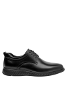 Zapato de cuero negro para hombre, recomendado para largas jornadas. Estilo moderno y sofisticado.