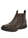 Botín de cuero café para hombre, estilo casual, ideal para actividades diarias.