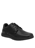 Zapatos de cuero negro para hombre, estilo casual, recomendados para uso diario y urbano.