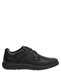 Zapatos de punta redonda negros, estilo casual para hombre, perfectos para un look relajado.