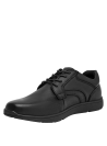 Zapatos negros de cuero para hombre, estilo casual, ideales para actividades urbanas.