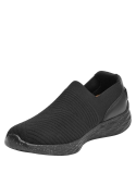 Zapatillas negras para mujer, estilo casual, ideal para actividades urbanas, material textil.