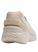 zapatilla textil beige mujer taco plano de 3 cm para estabilidad